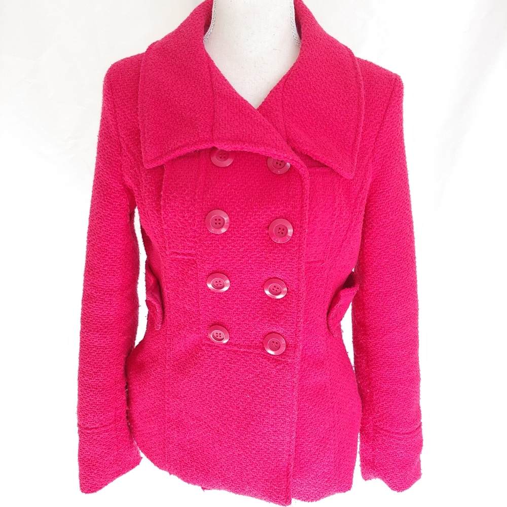Wet Seal Pink Double Breasted Wool Coat